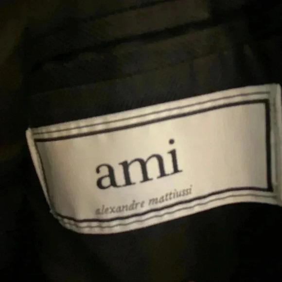 AMI Paris Wool and Cashmere Blend Navy Blue Coat Sz M - Picture 10 of 14